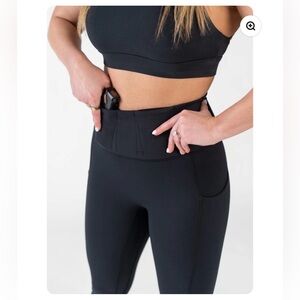 Concealed Carry Leggings black Size M Side Pockets Holster Pockets Self Defense